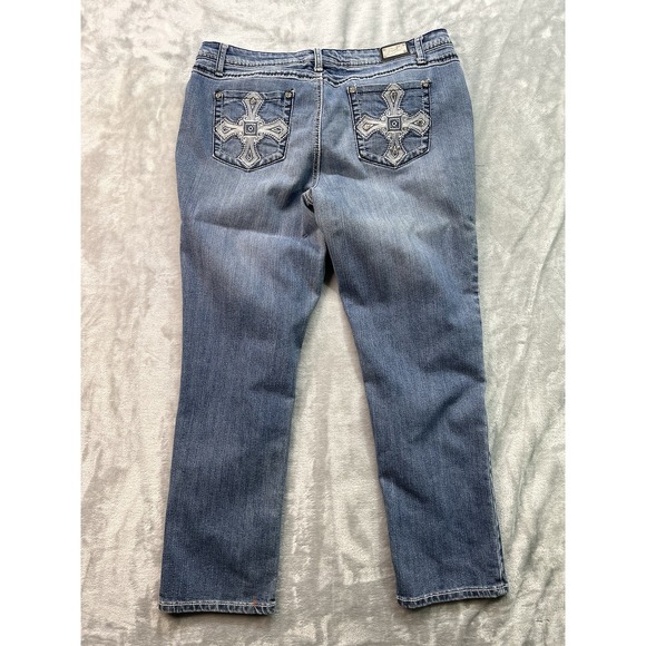 Earl Jeans Womens Sz 14P Designer Blue Jeans Skinny Mid  Rise Ladies Casual Pant - Picture 1 of 9